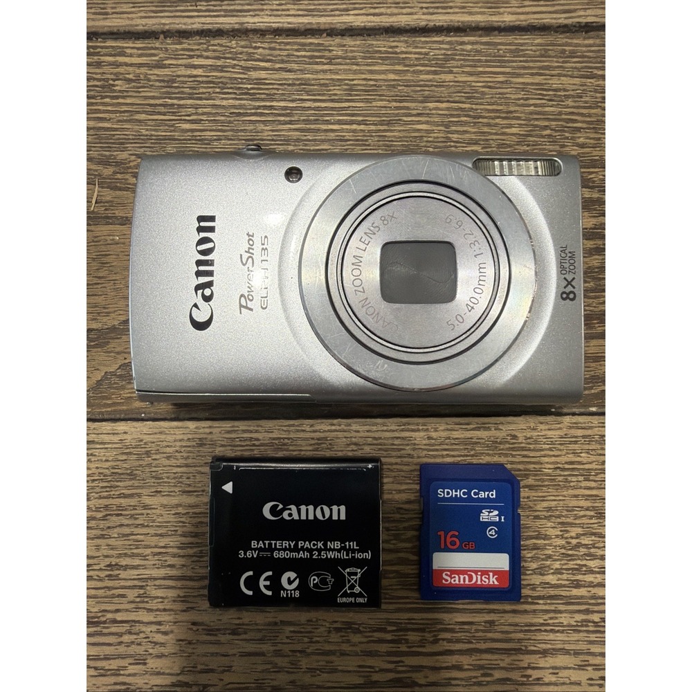 Canon Power shot GLPH135 8X Zoom 5.0-40 mm UNTESTED With Battery & SDHC Card